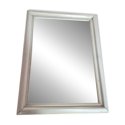 Miroir rectangulaire vintage en bois blanc 70 sur 51cm