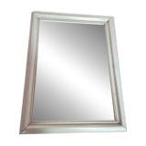 Vintage rectangular mirror in white wood 70 x 51cm