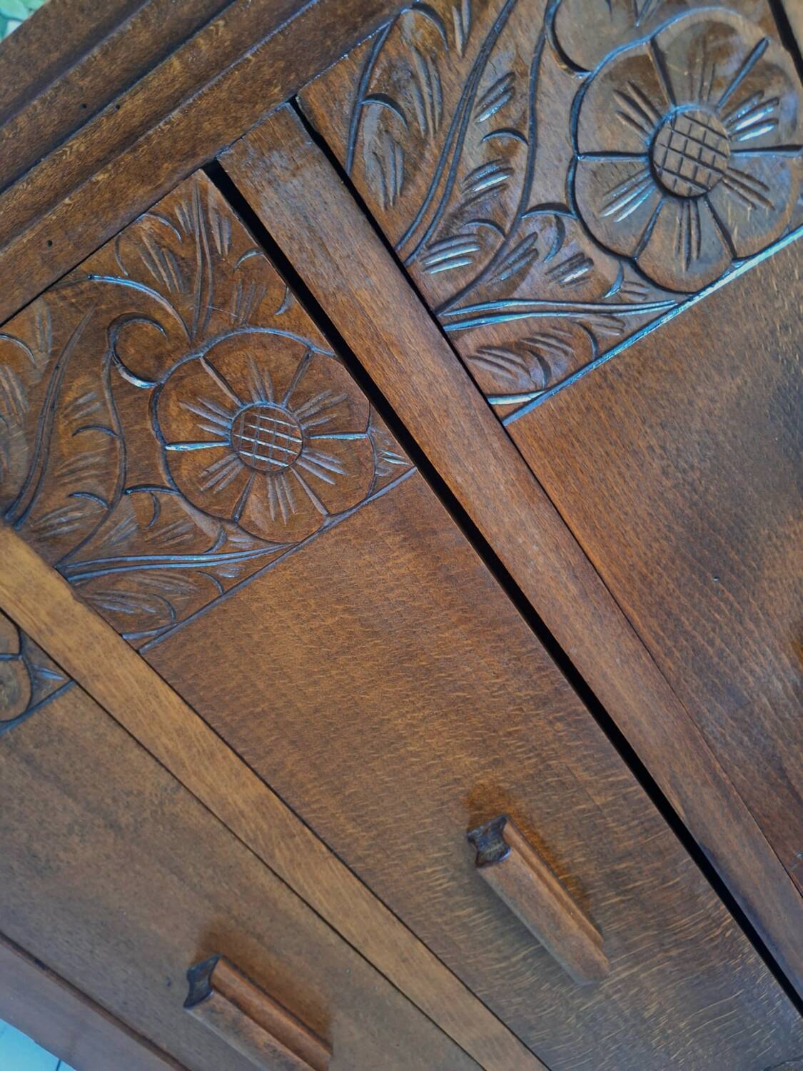 Art Deco chest of drawers, vintage antique furniture