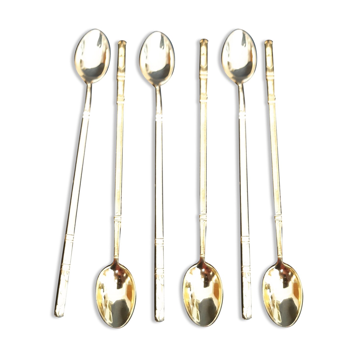 Set of 6 spoonfuls golden cocktail Russian model