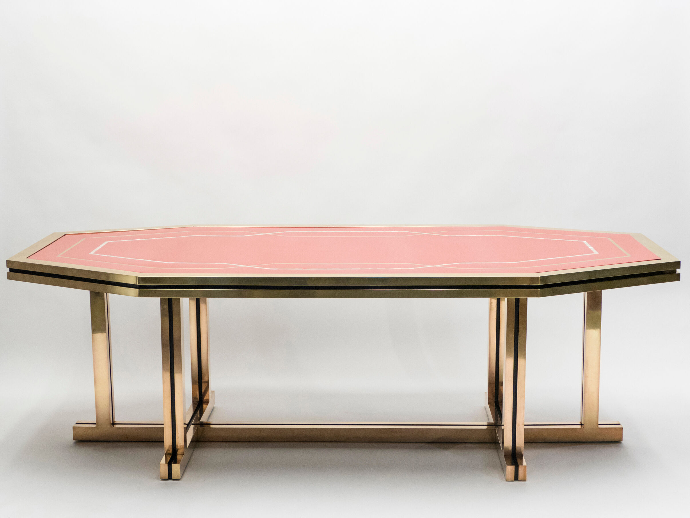 Red brass lacquered table  1970
