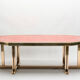Table laquée rouge laiton 1970