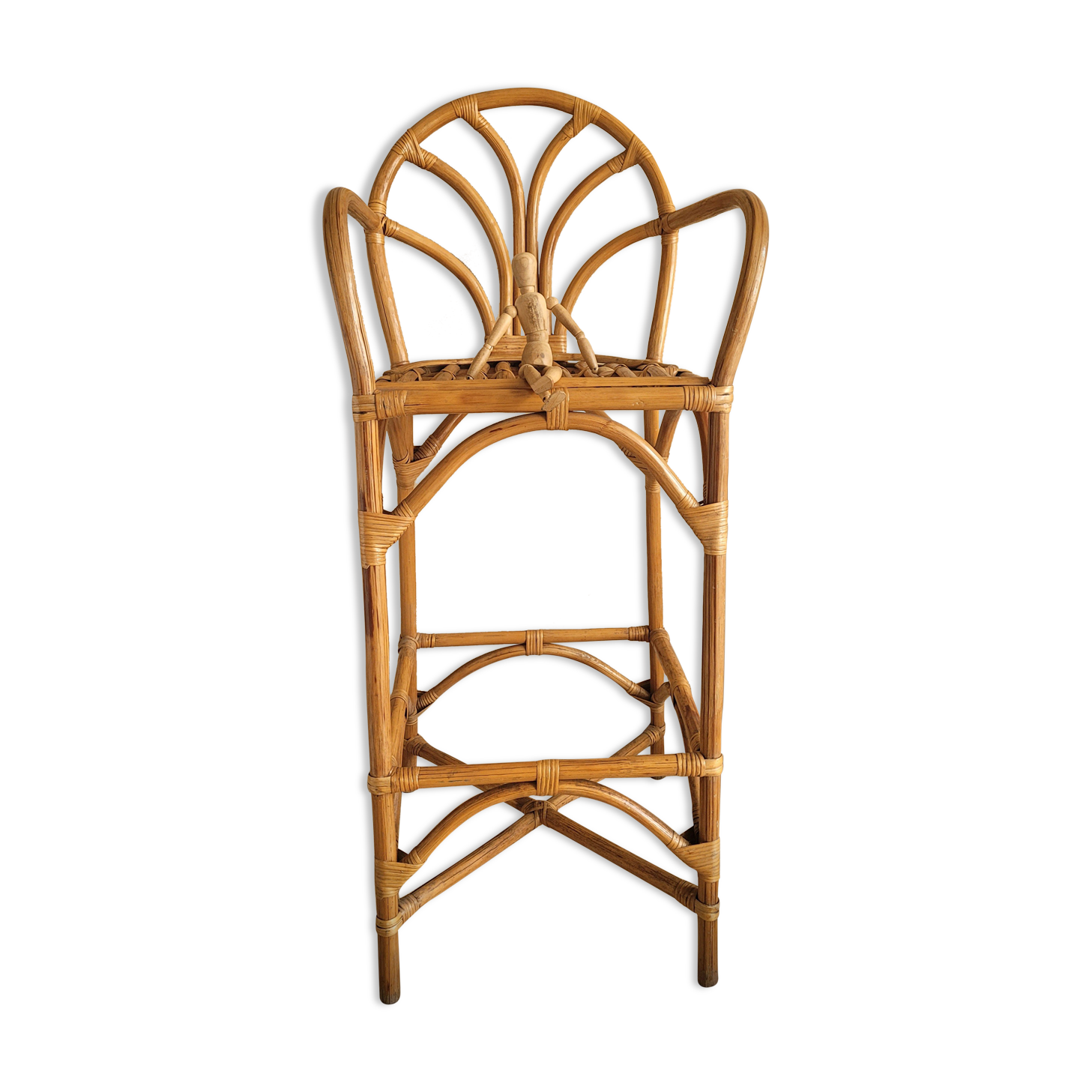 High bar rattan stool