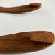 Pair of XXL Scandinavian service cutlery in solid teak 1960