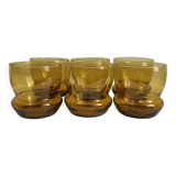 Set of 6 amber glasses