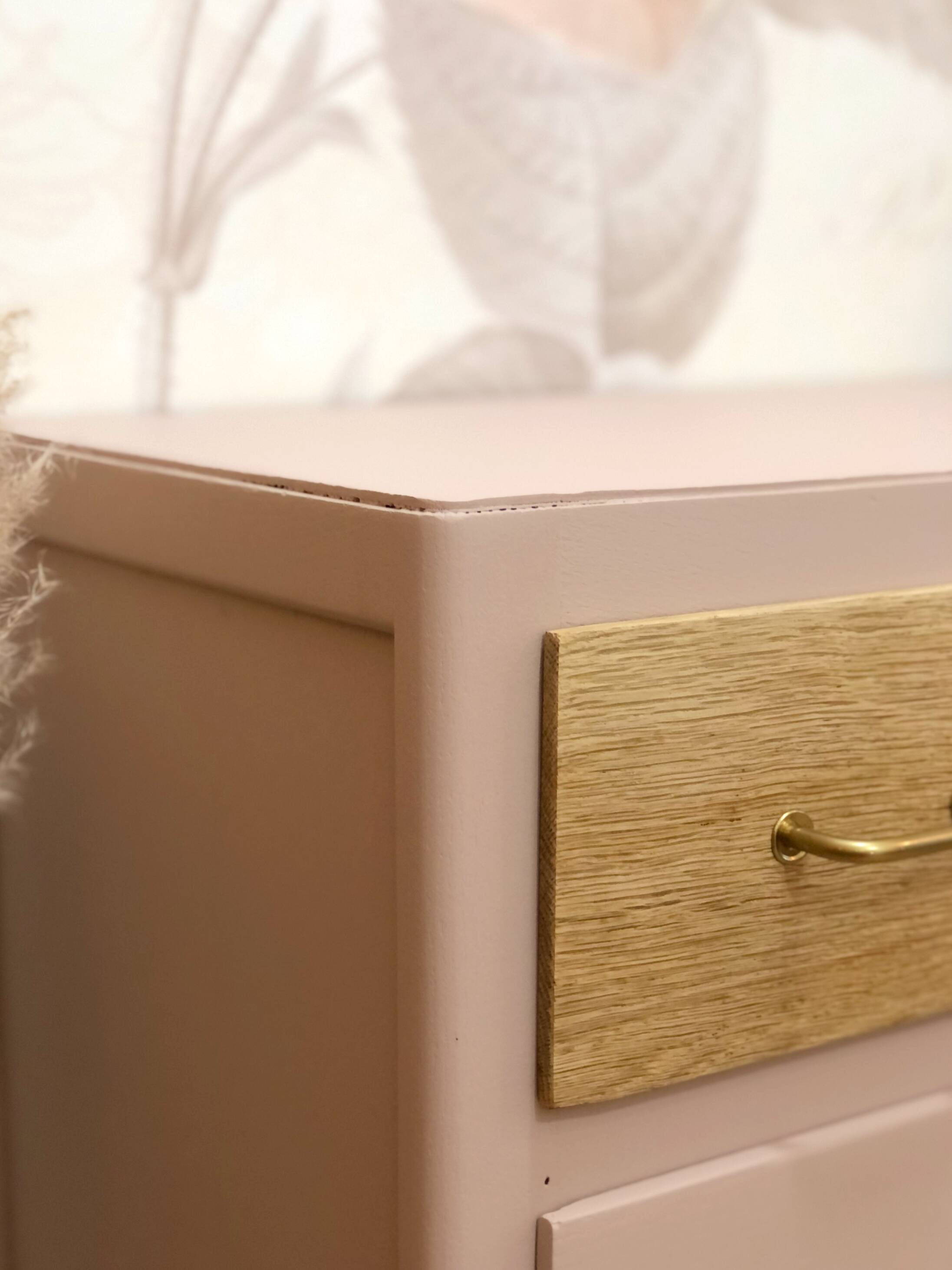 1960s chest of drawers, compass feet, rose liberté