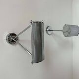 Pair of vintage adjustable wall lights, chromed metal, France 1970