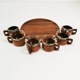 Teak coffee and tea set Schott & Gen Mainz Germany, 1970s.