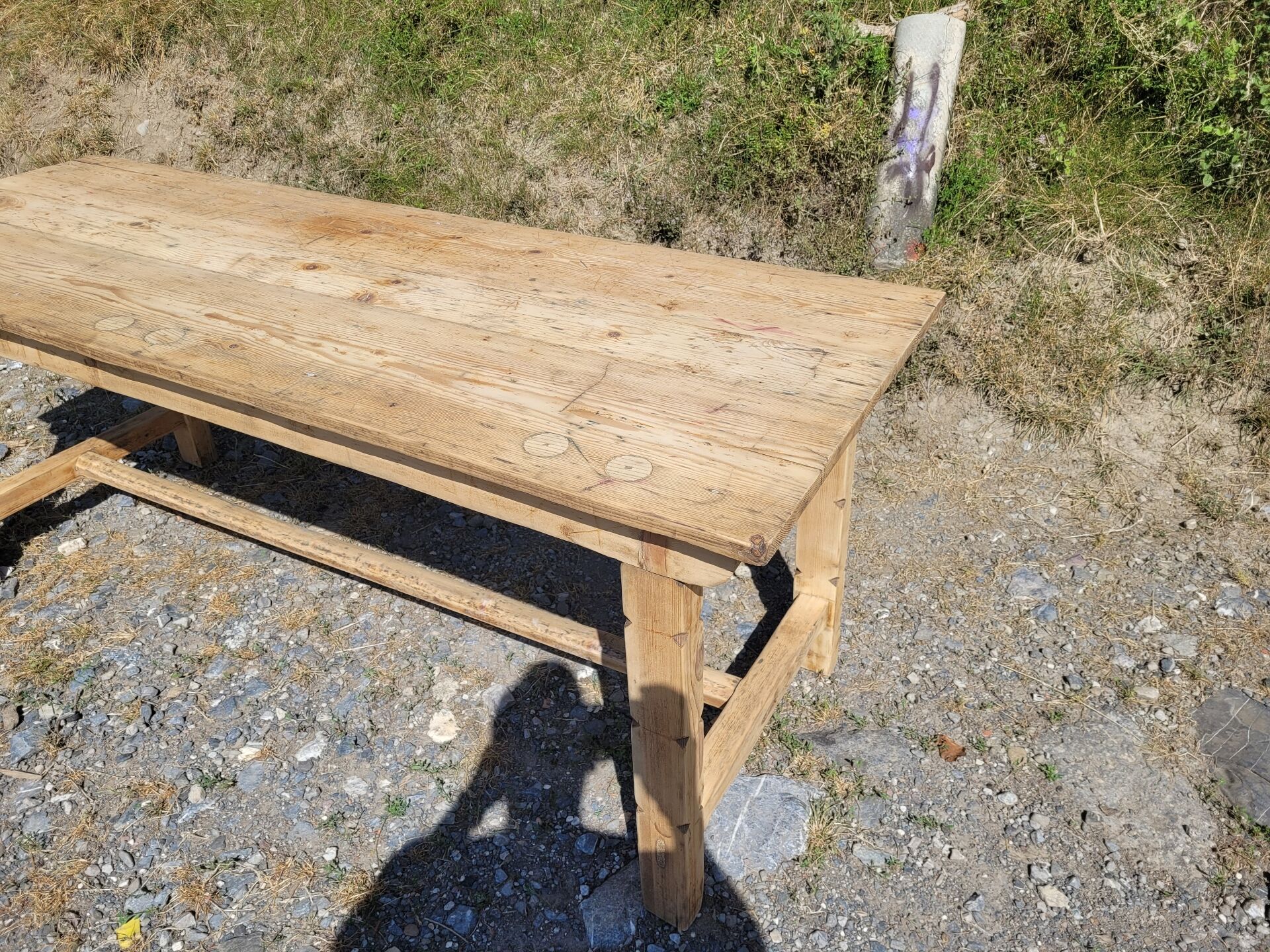 Ancienne table a manger de ferme sapin