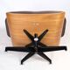Fauteuil lounge Charles Eames en cuir marron et noyer clair