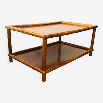 Bamboo-style turned wood coffee table