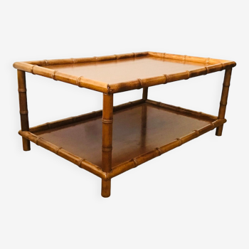 Table basse bois tourné façon bambou