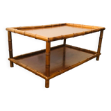 Bamboo-style turned wood coffee table