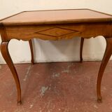 Table de bridge de style Louis XV en merisier XX siècle
