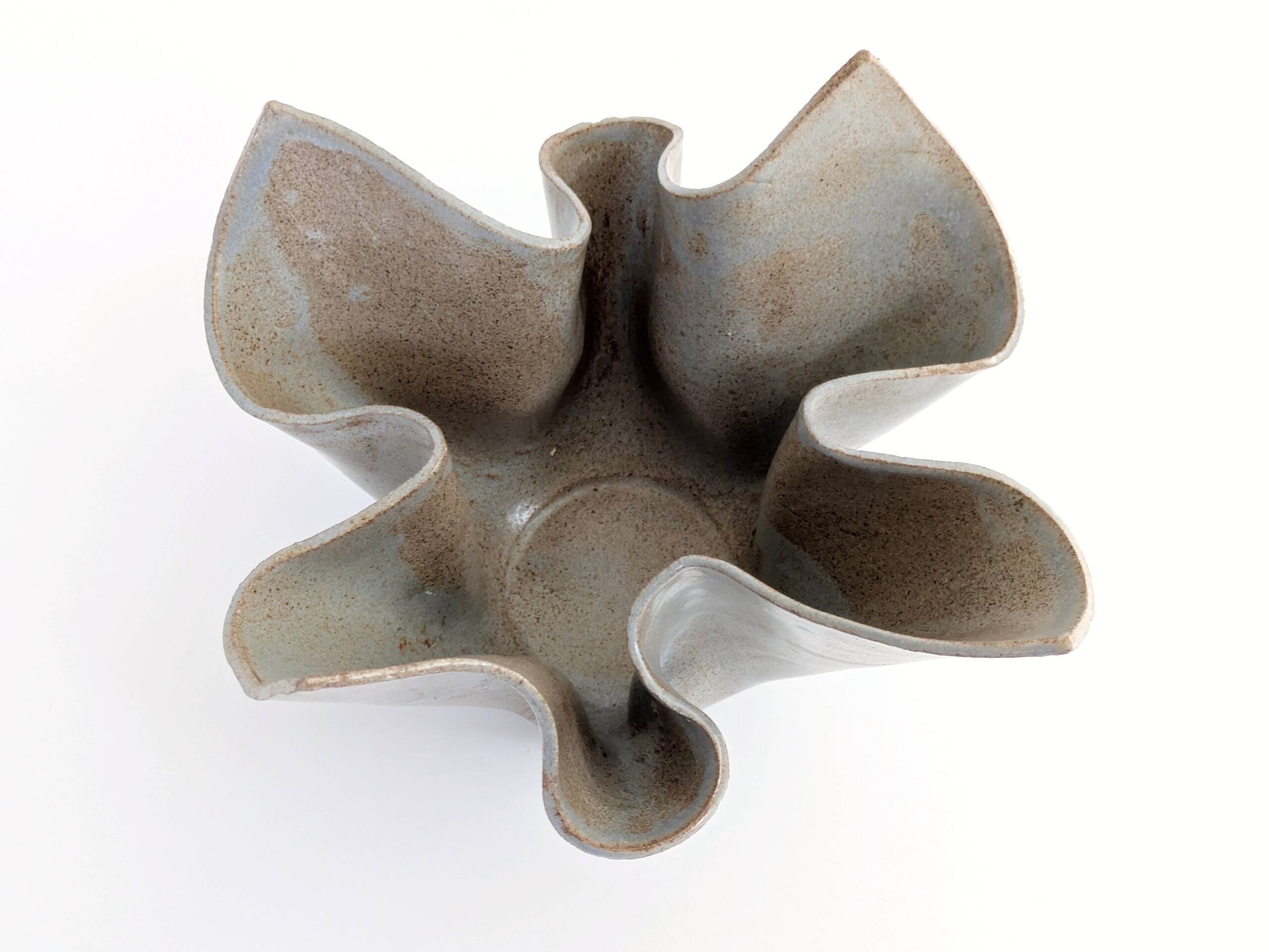 Vintage Willy Guhl style folded ceramic vase, 1960s