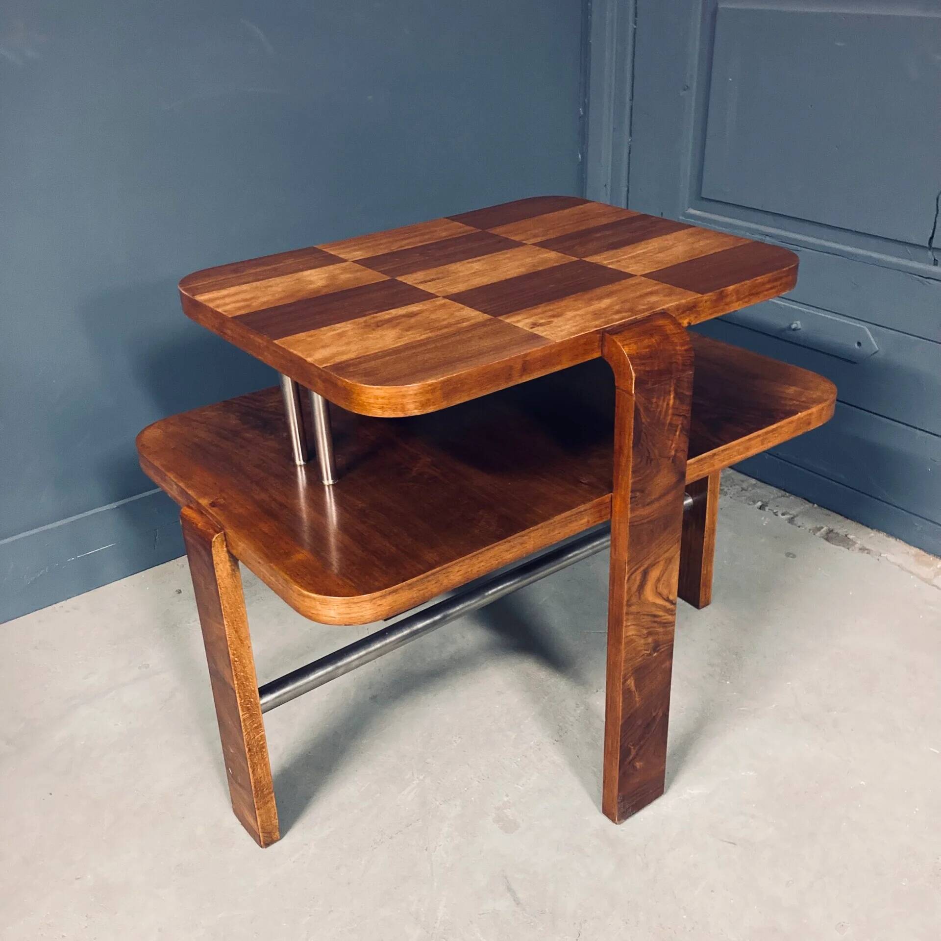 Art deco side table in Paquebot style, French, 1930s
