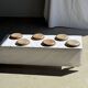 Set of 6 handmade ceramic deep plates in glazed beige D19.5 H4