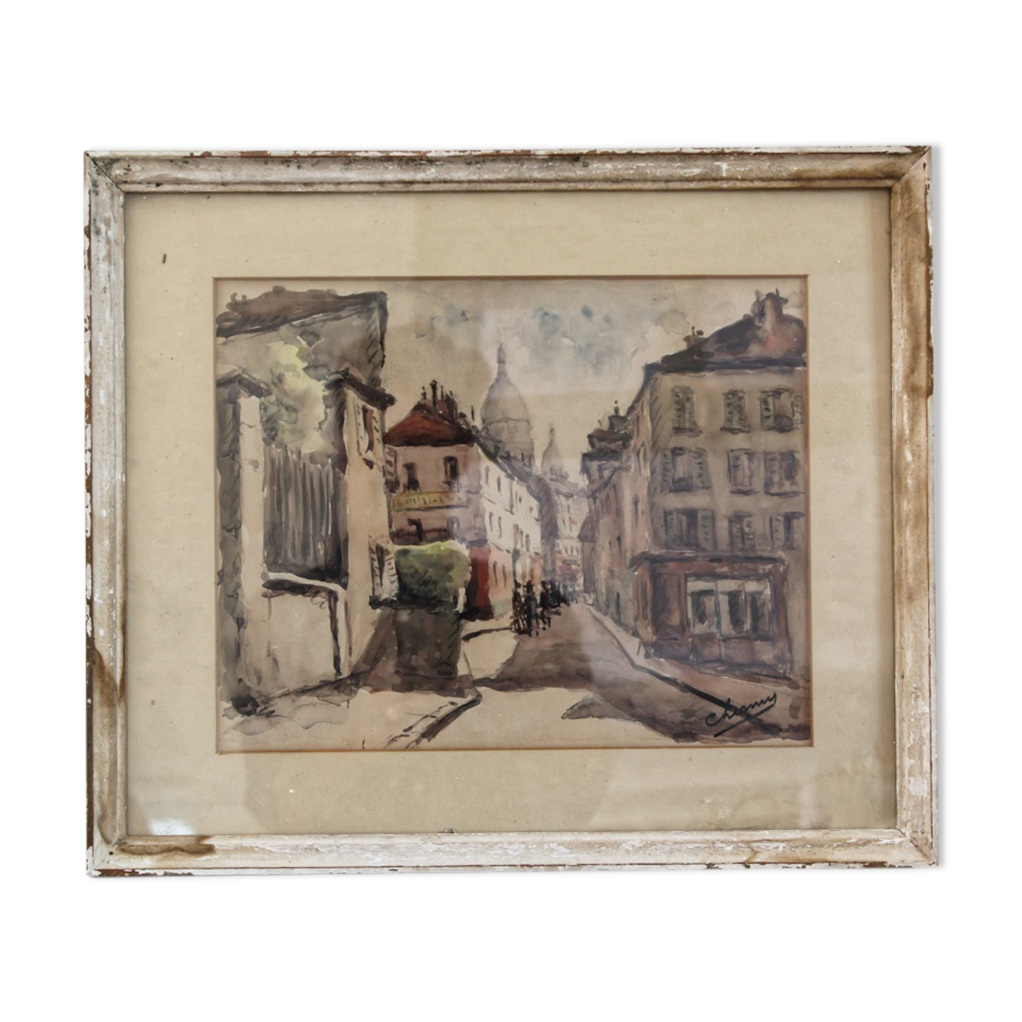 Aquarelle Montmartre, signed