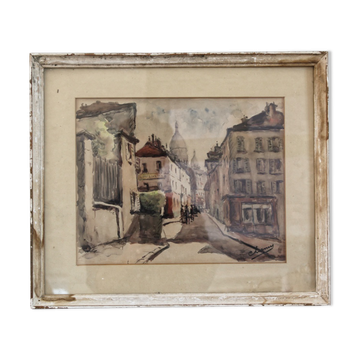 Aquarelle Montmartre, signed