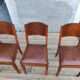 Suite de 6 chaises STELLA, Art Déco, assise en cuir