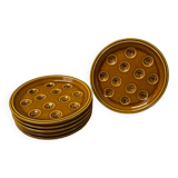 Set of 6 snail ceramic plates