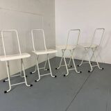 Set of 4 modernist Italian folding chairs,1980s