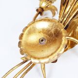 Single large 1960s Italian gilt 'Callas' leaf sconce by Hans Kögl