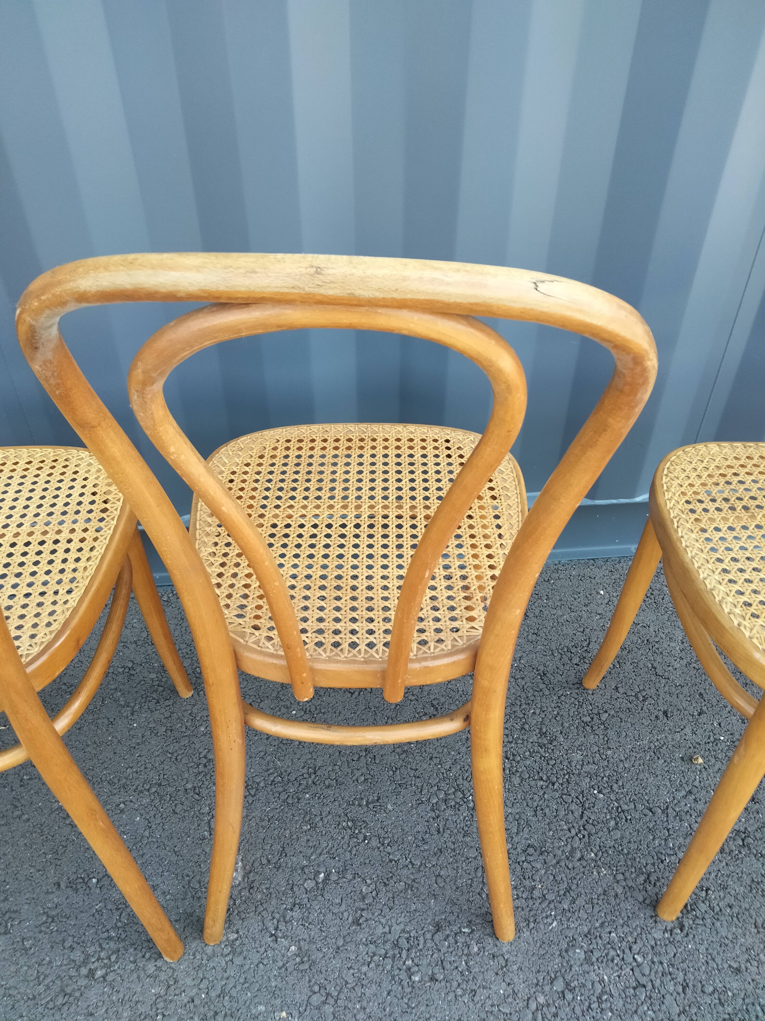 6 chairs canned old vintage bistro
