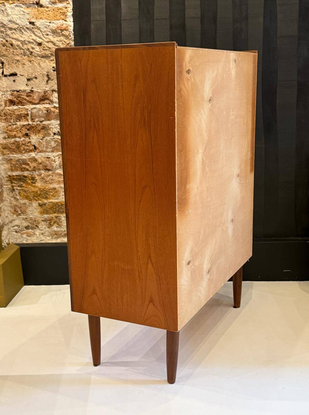 Large Scandinavian teak chest of drawers.