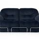“Okay” 2-seater sofa by Adriano Piazzesi, Italy, 1970s – newly upholstered in black Prada velvet
