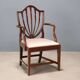 Fauteuil ancien style Regency en acajou et tissu, Angleterre, XIXe siècle