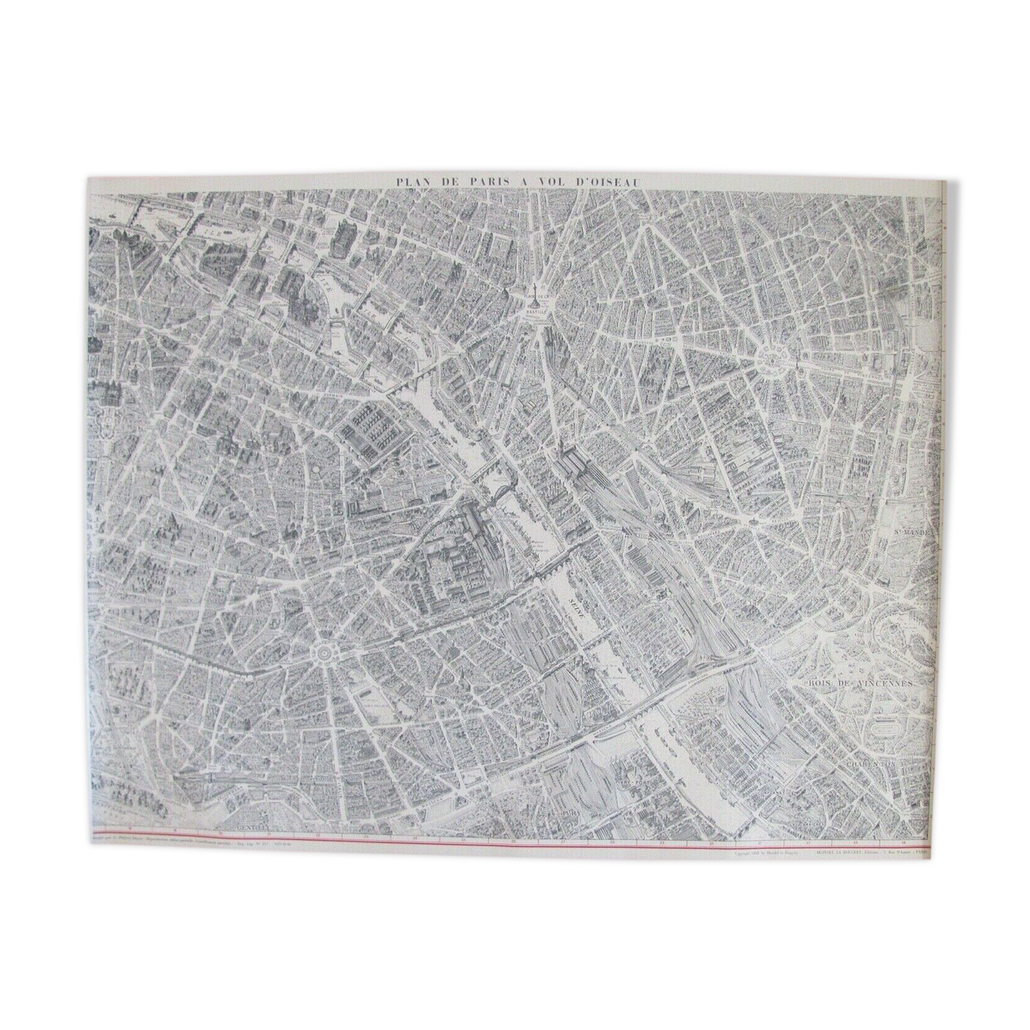 Map of Paris - Peltier Blondel La Rougery