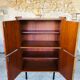 Storage cabinet with double compartment, metal feet circa 60's