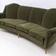 Mid-Century Modern Italian Velvet Curved Sofa, 1950s
