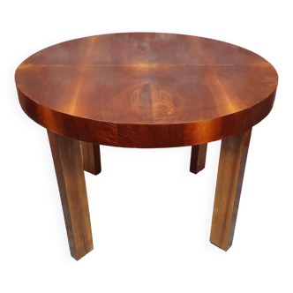 Renovated art deco round, extentable dining table