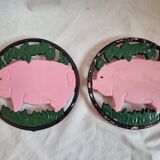 Cast iron underside, pink pig
