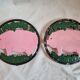 Cast iron underside, pink pig