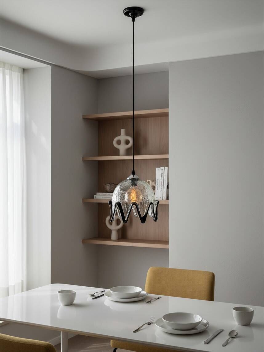 Organic suspension lamp Space Age in Murano glass by Mazzega – 1970s
