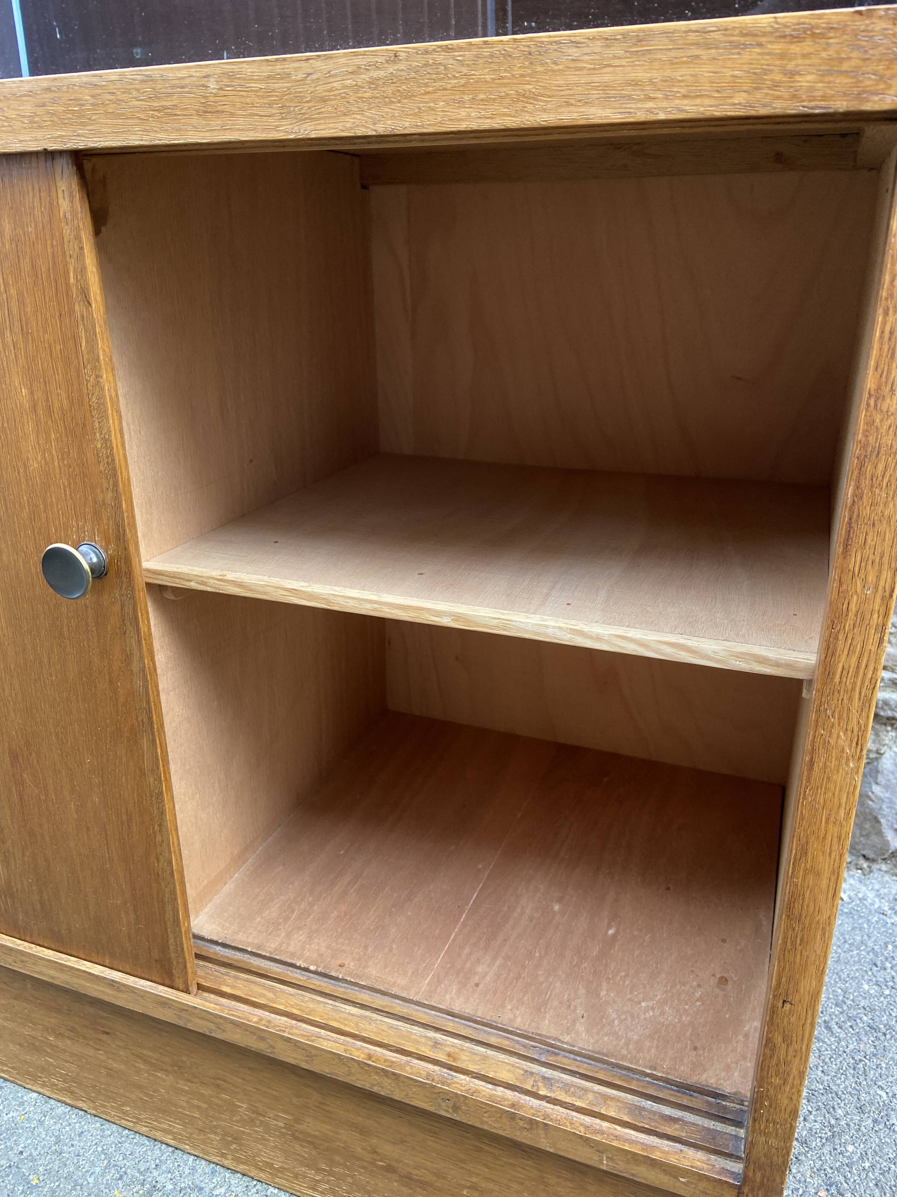 Oak Library 1960-70s French Design shop window industrial Art Deco