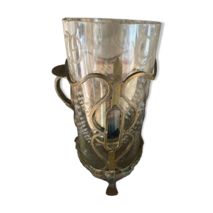 Bougeoir ancien en verre