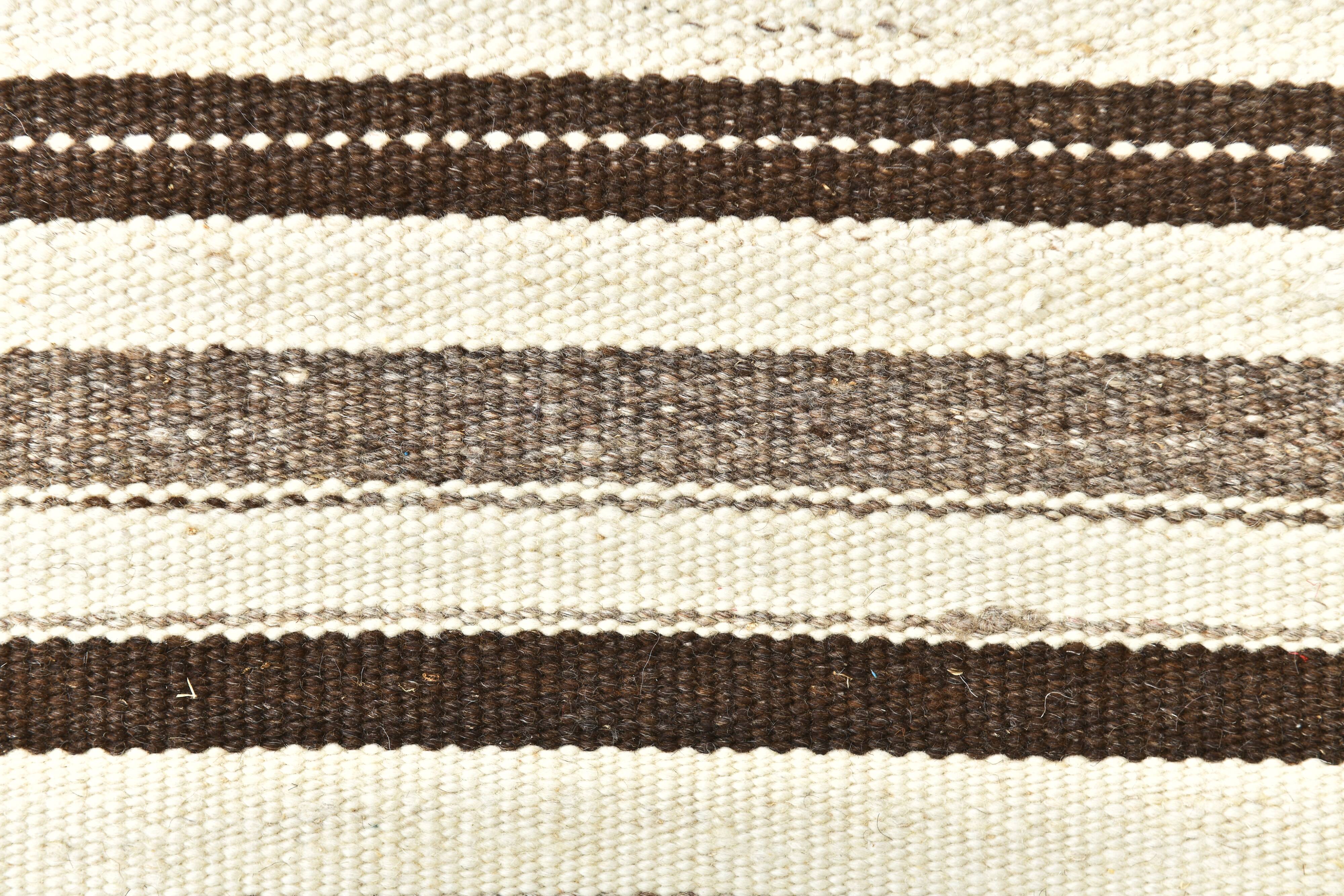 8x10 Dark Brown & Beige Kilim Rug 239x293Cm SK 35486