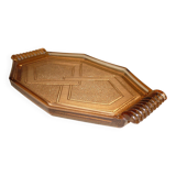 Transparent art-deco pink glass dish