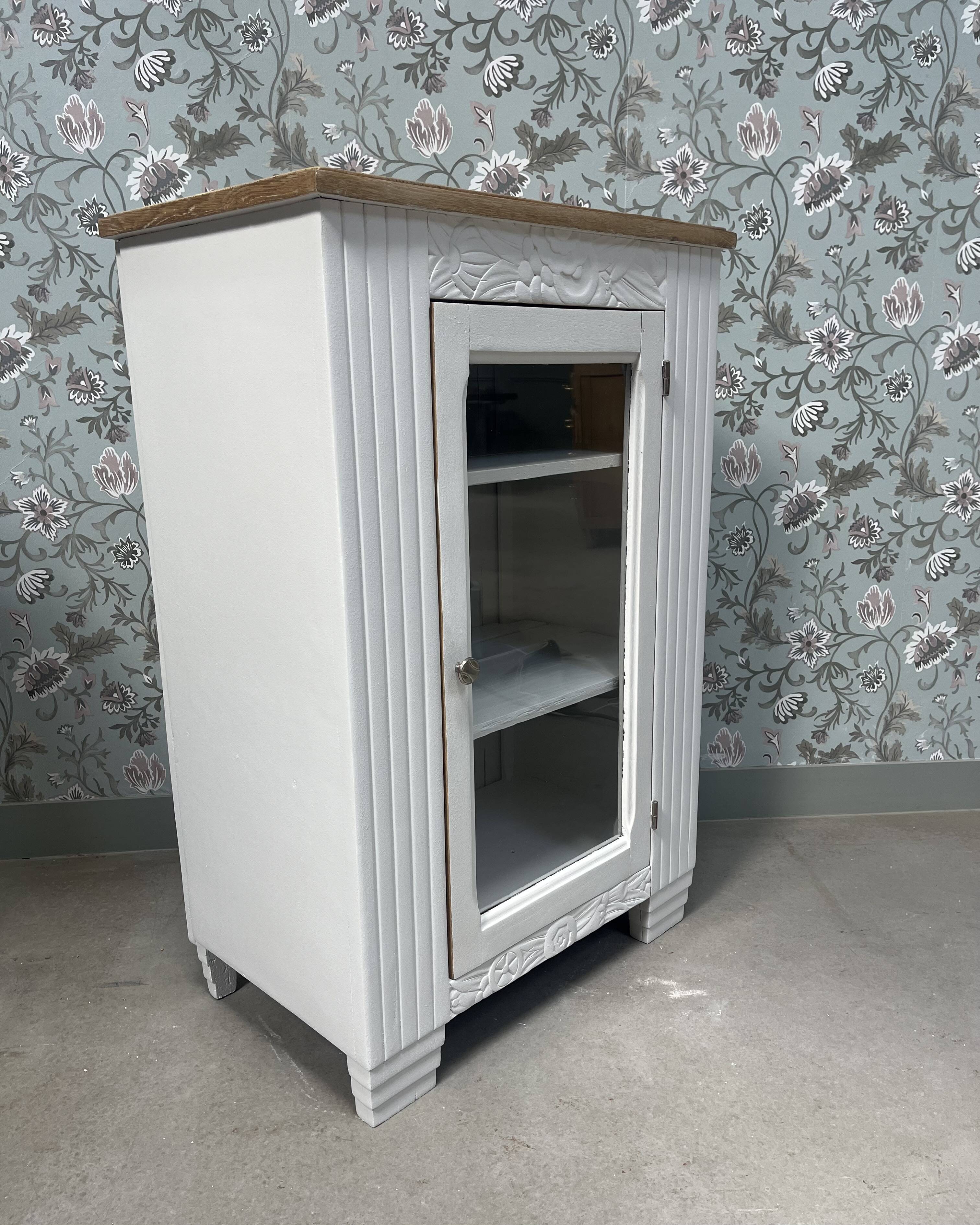 Renovated Art Deco glass sideboard