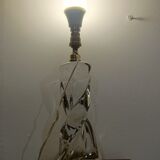 Twisted lamp foot with rectangular base in Baccarat crystal.