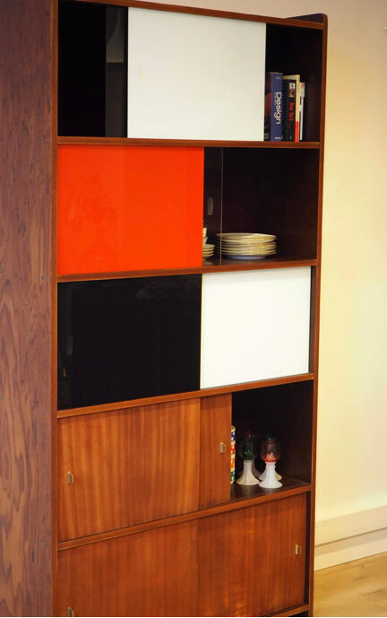 Large vintage glass library