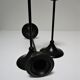 Trois bougeoirs métal laqué noir scandinaves