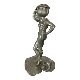 Pewter lamp stand Charles Perron