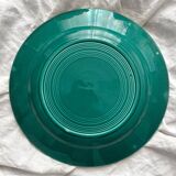 Plat rond en faïence vert vintage