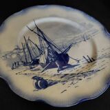 Sarreguemines earthenware plate with Marine decor late 19th century early 20th century