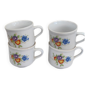 Tasse a café fleurs en porcelaine